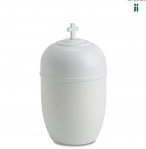 Urna Alfa vit med kors