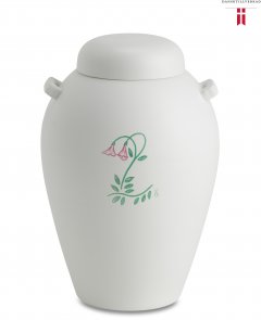 Urna i Lera med handmålad linnea