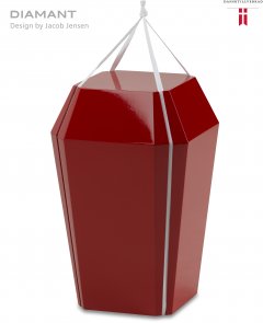 Urna Diamant röd med högglans