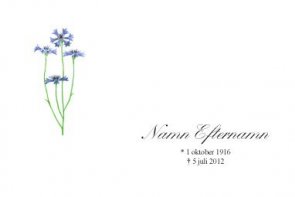 Tackkort med blåklint