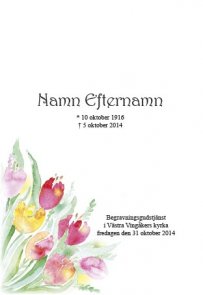 Programkort med akvarell tulpaner