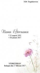 Programkort med ängsblommor