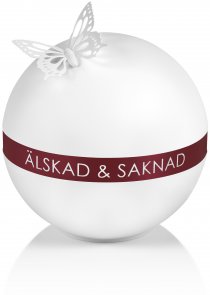 Urna Tellus med vinrött band