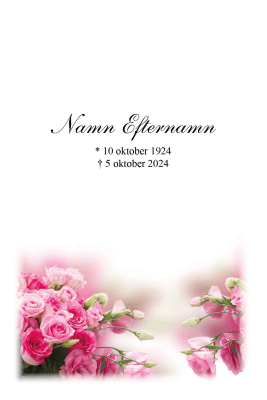 Zoom bild av Tackkort med Rosa ros