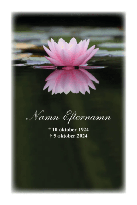 Zoom bild av Tackkort med Rosa näckros i vatten